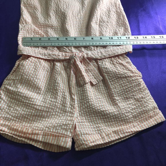 📌 Nautica Striped Sleeveless Cotton Teen Romper with Pockets - Picture 8 of 13